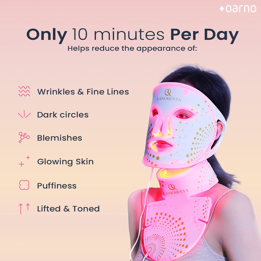 oarno anti aging light therapy led face mask only 10 minutes