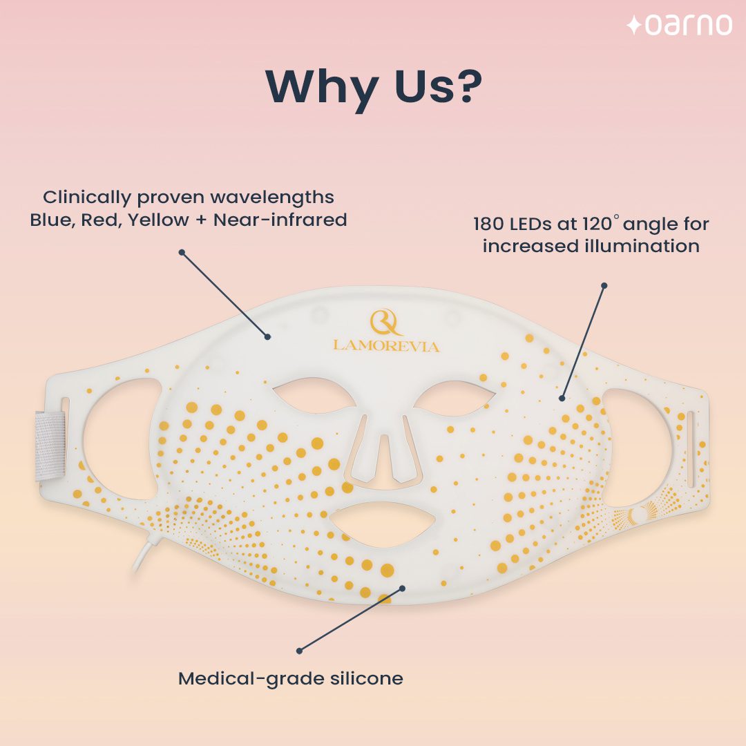 oarno anti aging light therapy led face mask why us