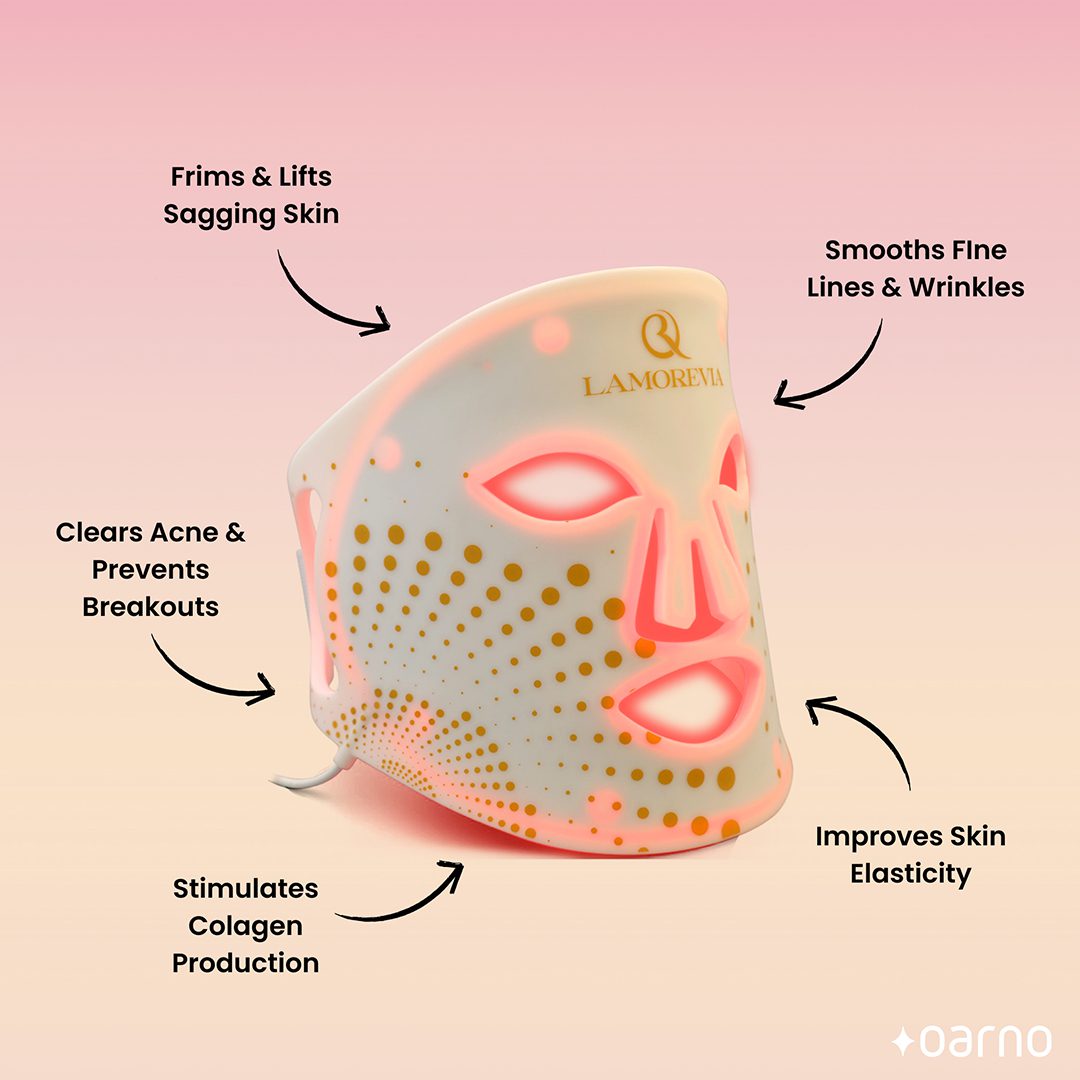 oarno anti aging light therapy led face mask functions