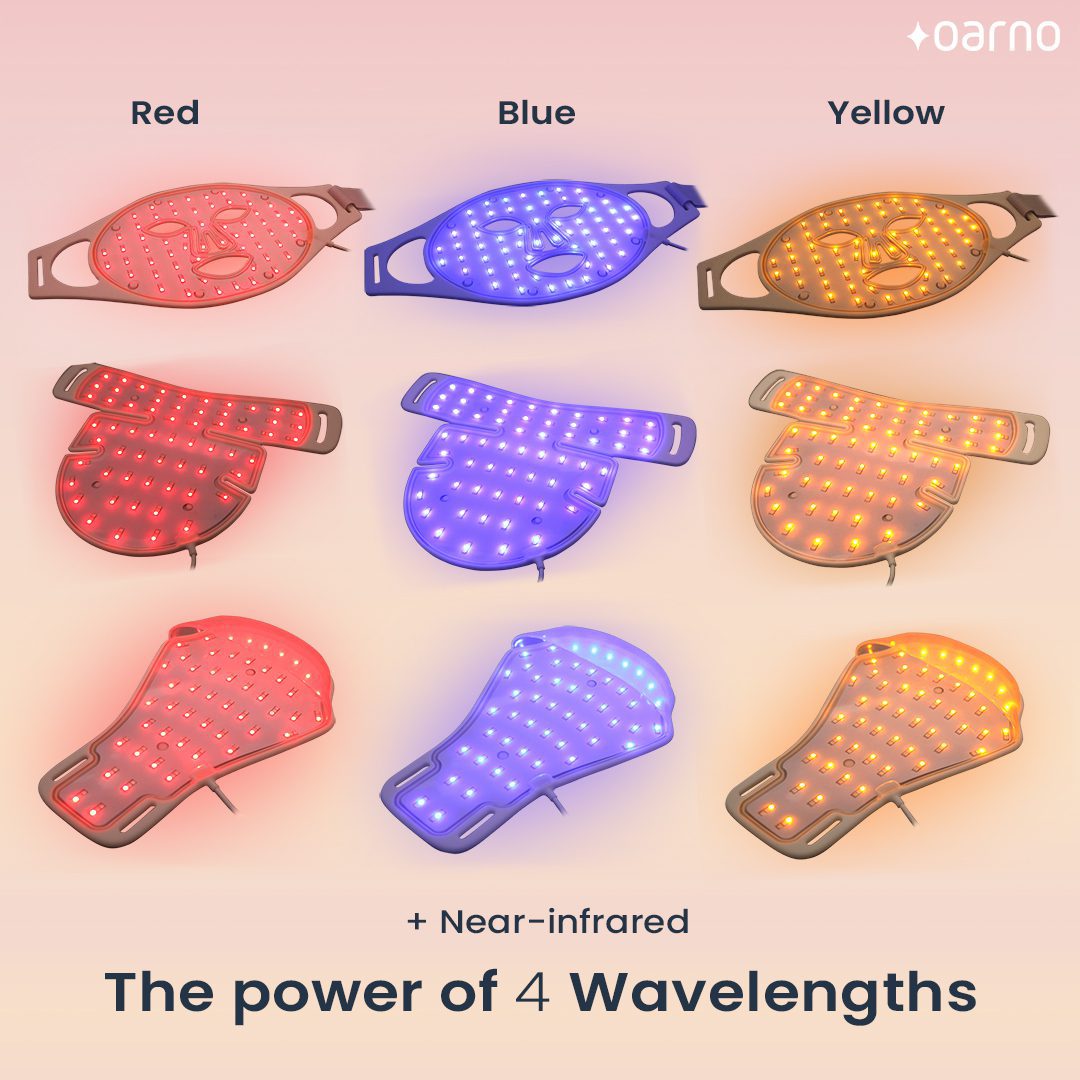 oarno anti aging light therapy led masks power of 4 wavelengths